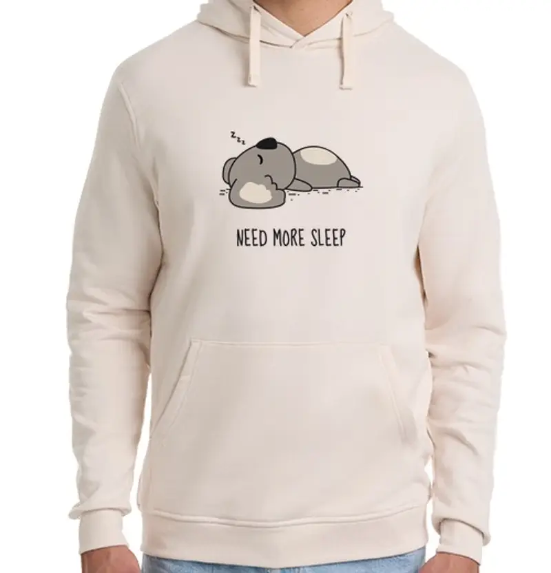 Felpa unisex con cappuccio bisogno di più sonno