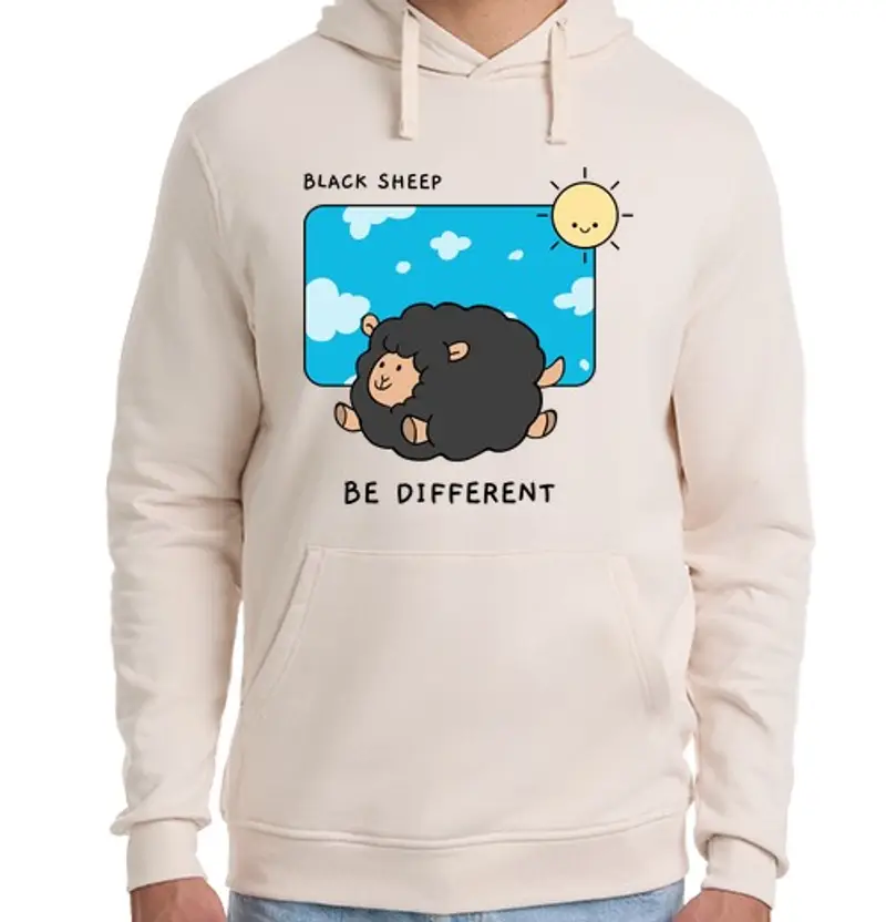 Felpa unisex con cappuccio black she ep - sii divertentiso