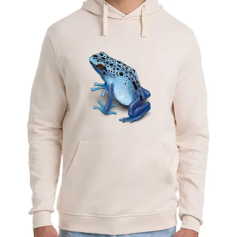 Felpa unisex con cappuccio blue frog