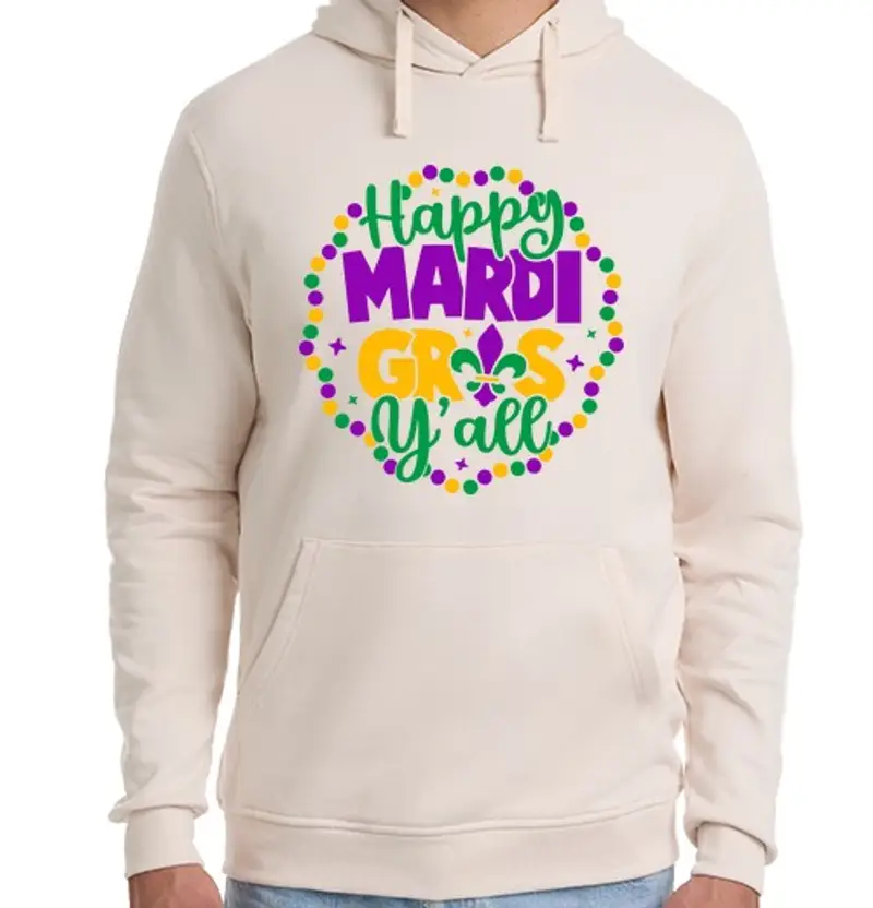 Felpa unisex con cappuccio buon mardi gras yall regalo