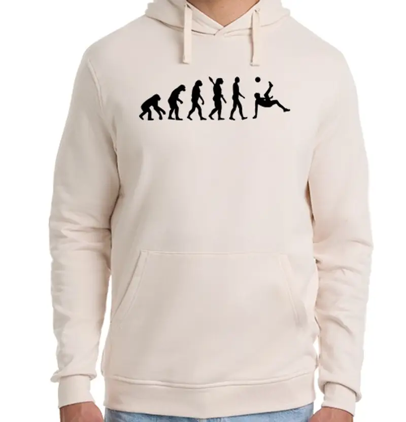 Felpa unisex con cappuccio calcio di evoluzione calcio bicicletta