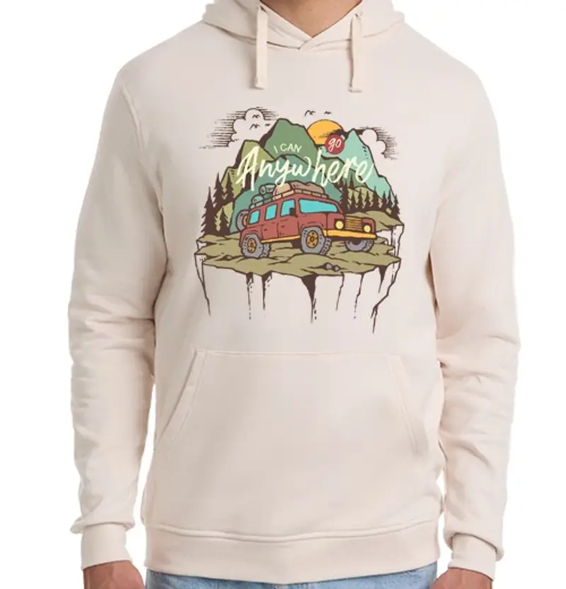 Felpa unisex con cappuccio can andare ovunche