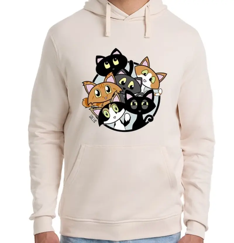 Felpa unisex con cappuccio cat lover - amante los gatti