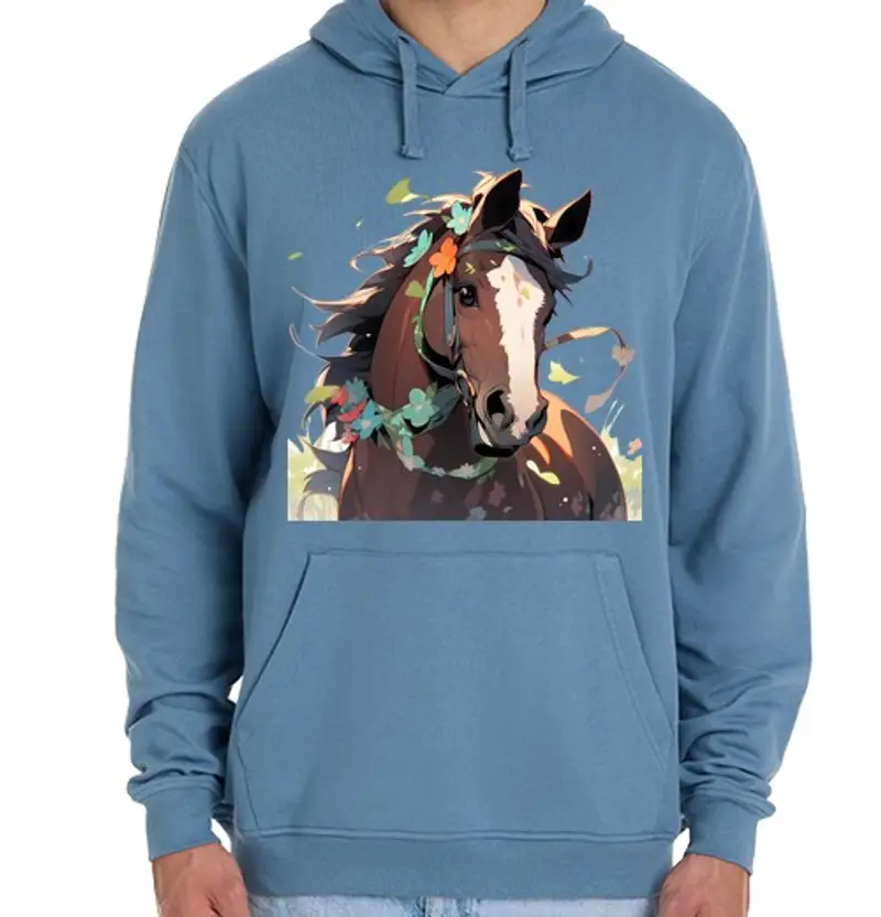 Felpa unisex con cappuccio cavallo