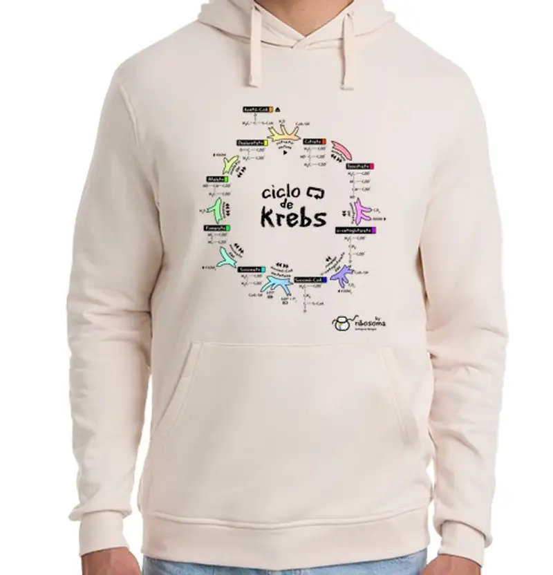 Felpa unisex con cappuccio ciclo di krebs (fondi chiari)