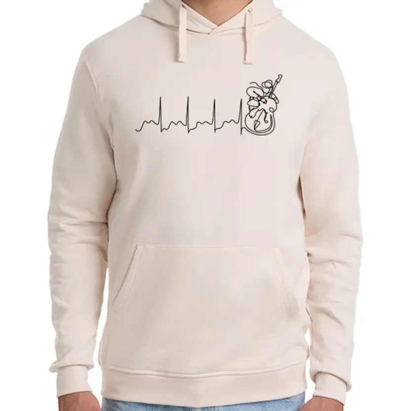 Felpa unisex con cappuccio contrabbasso stampa b