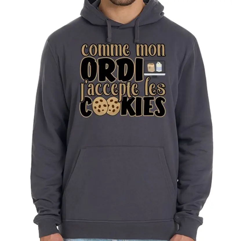 Felpa unisex con cappuccio cookie di computer regalo