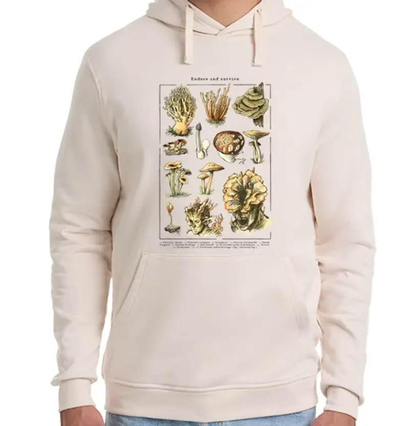 Felpa unisex con cappuccio cordyceps - l39 le t of noi - resiste