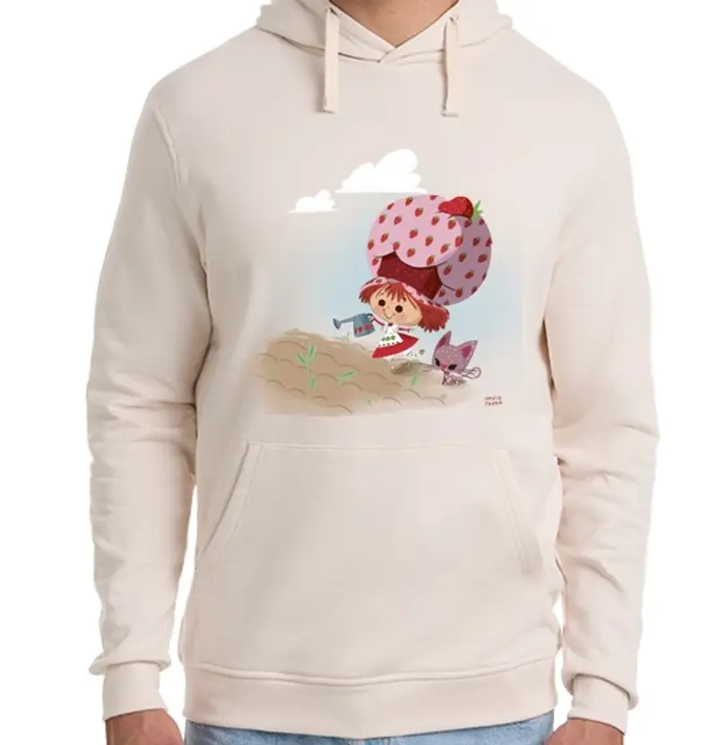 Felpa unisex con cappuccio Costata di fragole