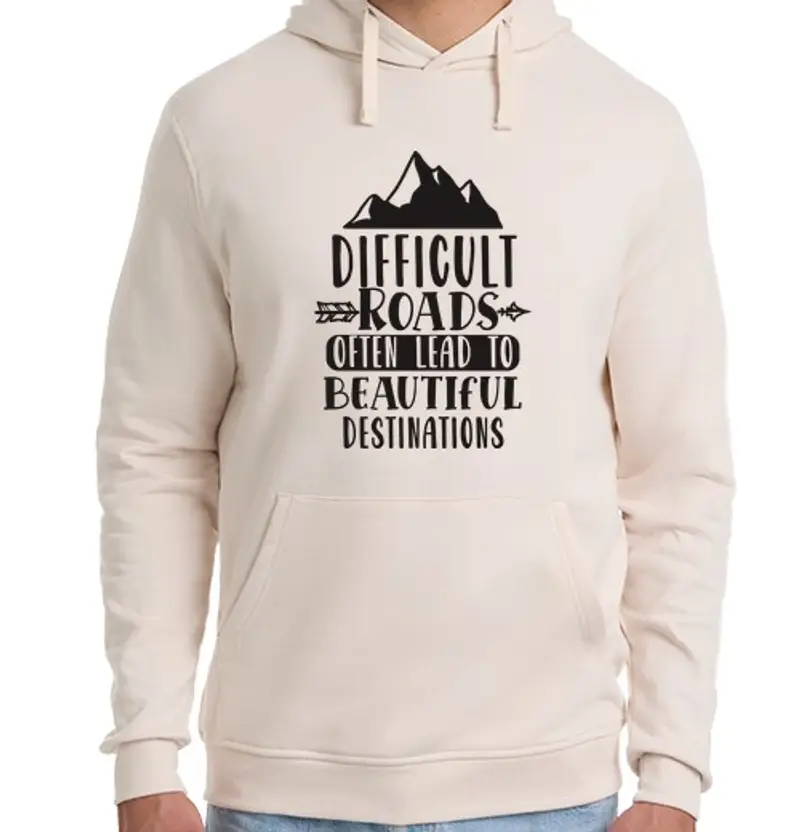 Felpa unisex con cappuccio diffi cult road cavo s di belle desti n