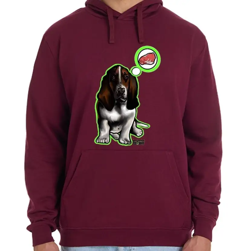 Felpa unisex con cappuccio disegno n 1302955b ass et hound