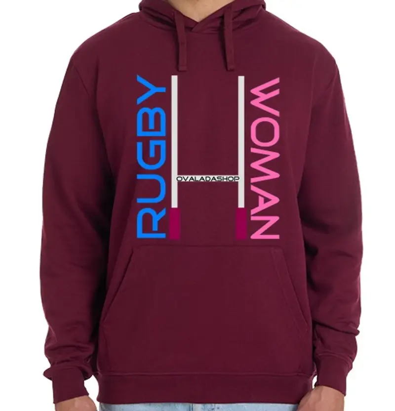Felpa unisex con cappuccio donna di rugby
