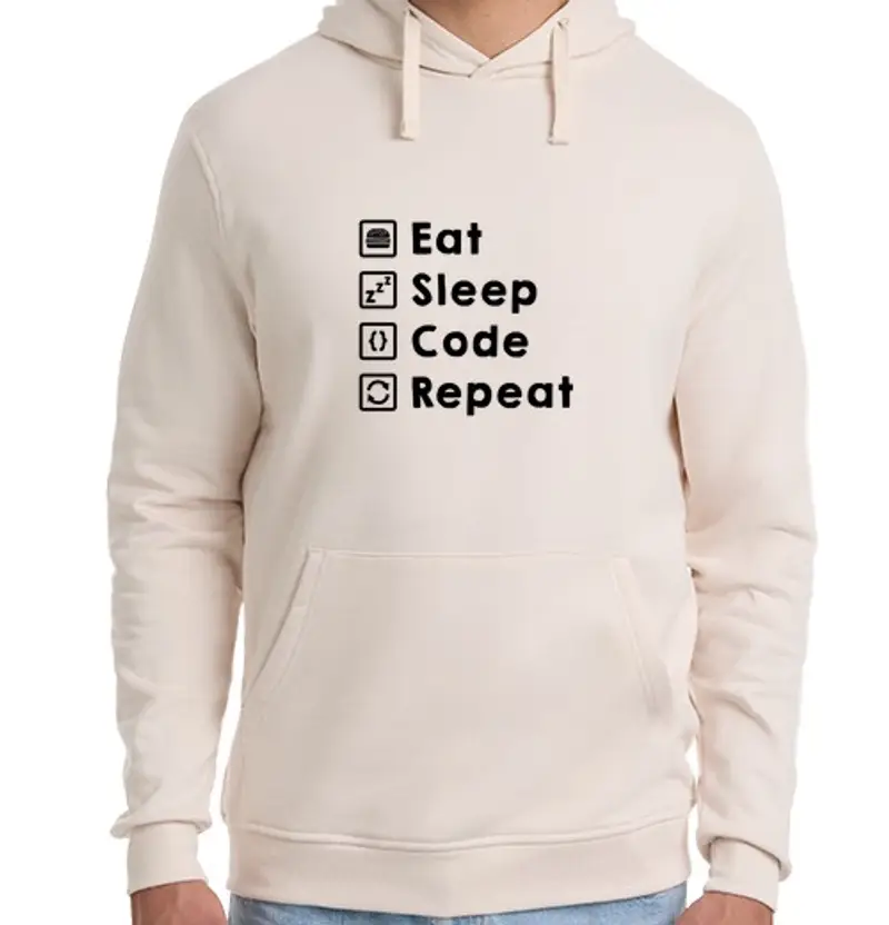 Felpa unisex con cappuccio eat s lee p rep code eat dark