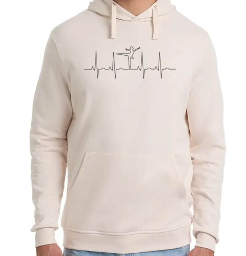 Felpa unisex con cappuccio ecocardiogramma