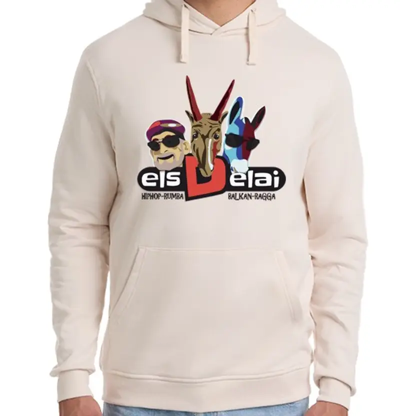 Felpa unisex con cappuccio els delai - dessuadora, home, color blanc