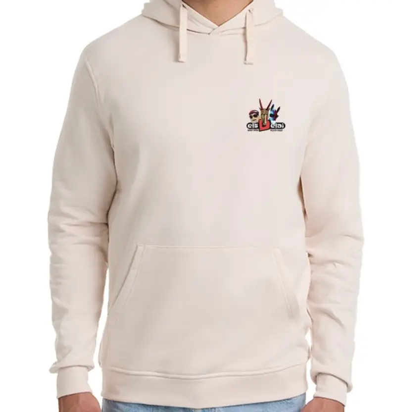 Felpa unisex con cappuccio els delai. uomo, jersey con cappuccio, bianco