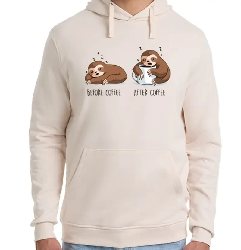 Felpa unisex con cappuccio essere for e e dopo c of commissione