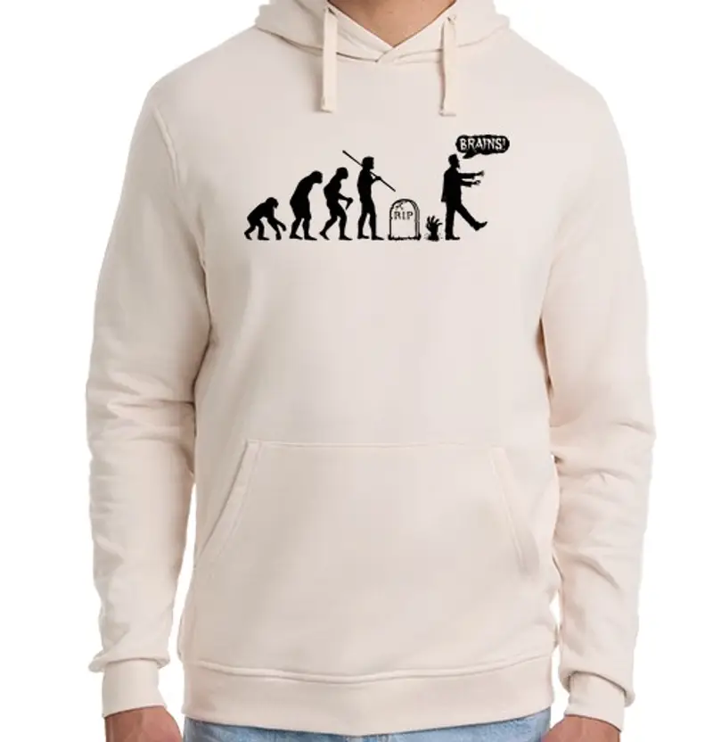Felpa unisex con cappuccio evoluzione degli zombi