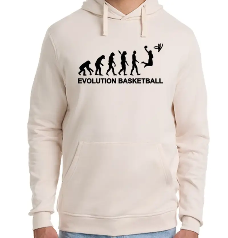 Felpa unisex con cappuccio evoluzione del basket