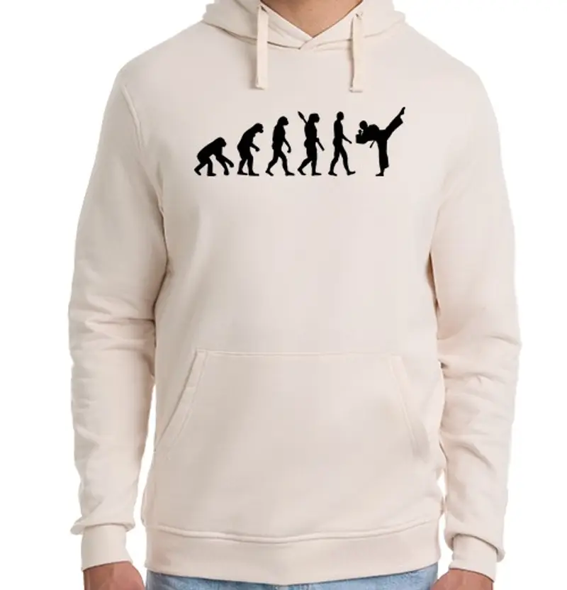 Felpa unisex con cappuccio evoluzione karate kickboxing