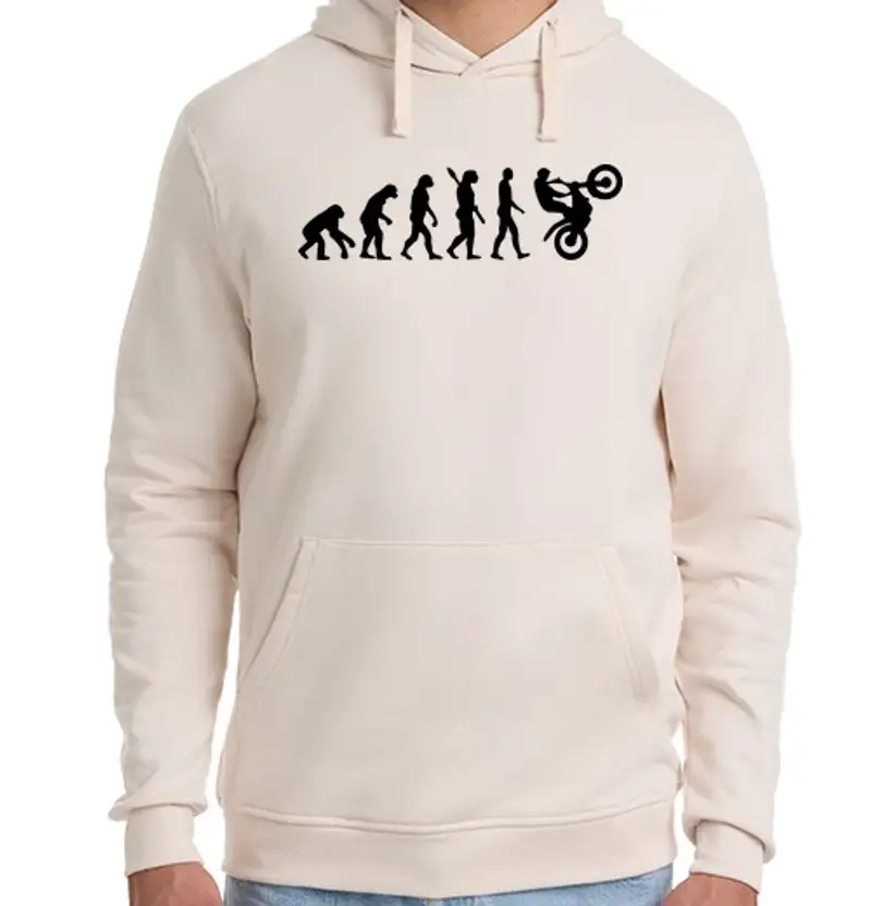 Felpa unisex con cappuccio evoluzione motocross racing