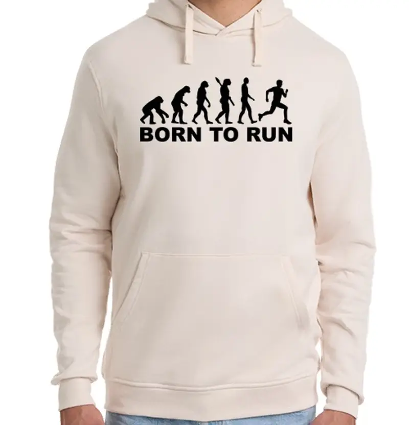 Felpa unisex con cappuccio evoluzione nata per correre