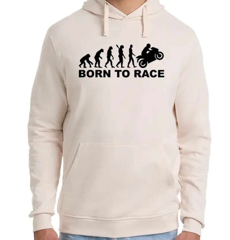 Felpa unisex con cappuccio evoluzione nata per correre in moto