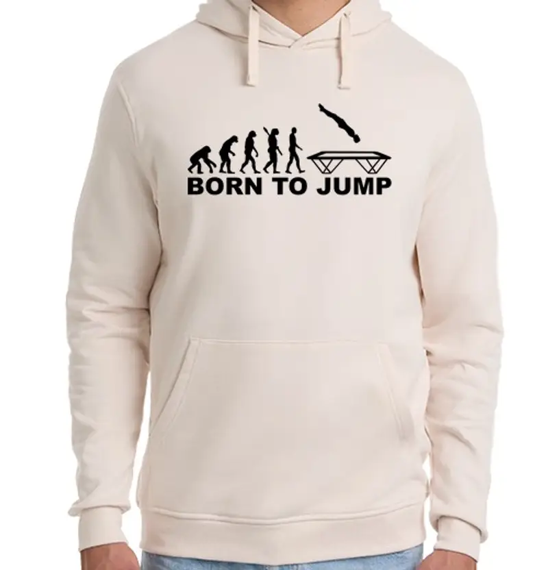 Felpa unisex con cappuccio evoluzione nata per saltare il trampoli