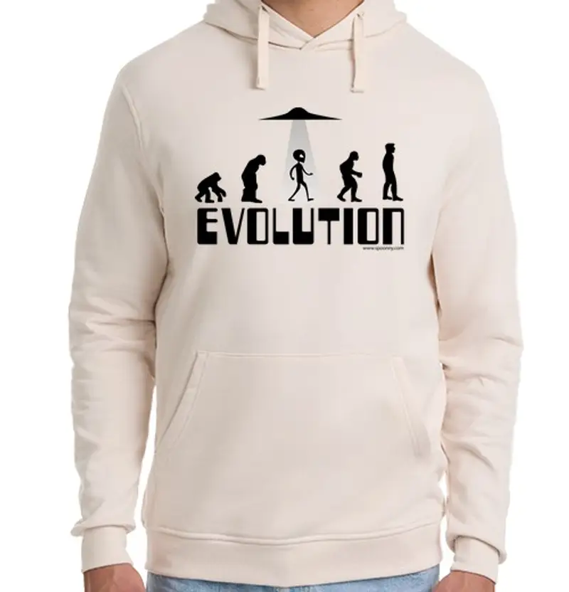 Felpa unisex con cappuccio evoluzione ovni