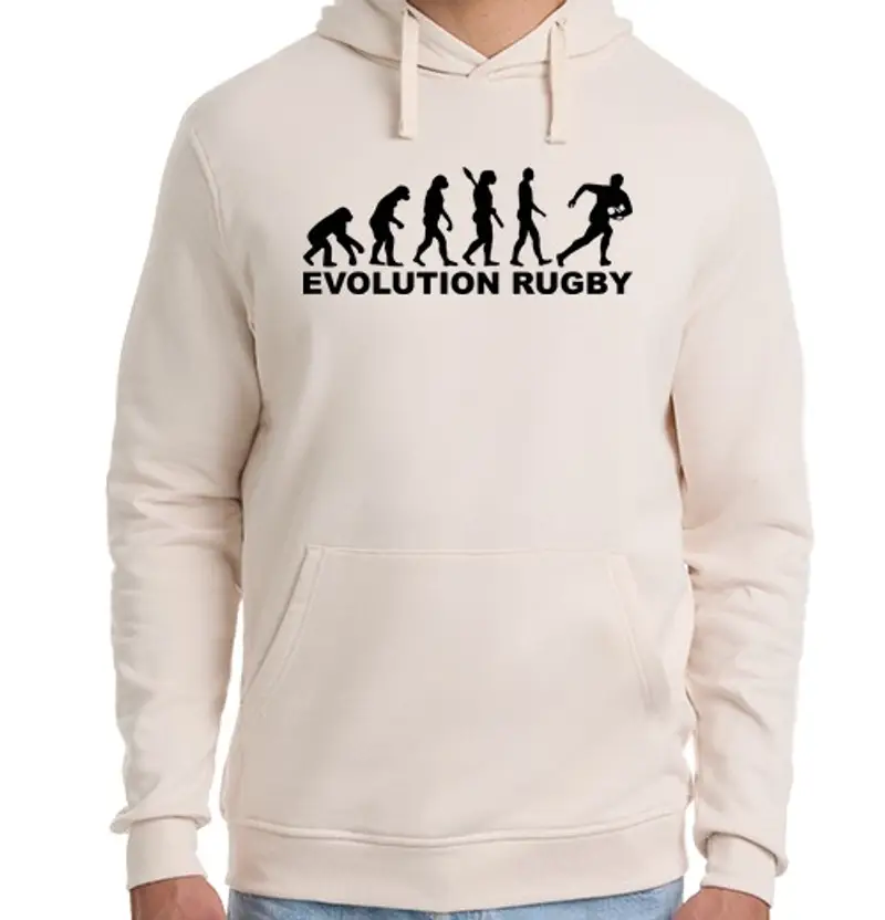 Felpa unisex con cappuccio evoluzione rugby