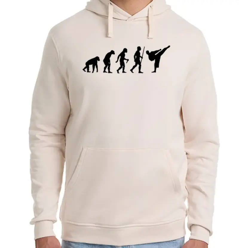Felpa unisex con cappuccio fase di evoluzione del karate