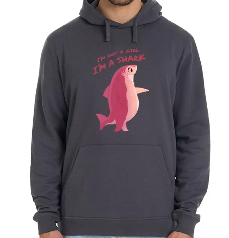 Felpa unisex con cappuccio felpa shark nimona