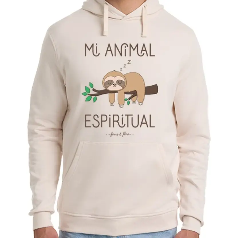 Felpa unisex con cappuccio felpa uomo, il bradipo è il mio spirito animale