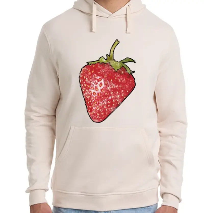 Felpa unisex con cappuccio fragola