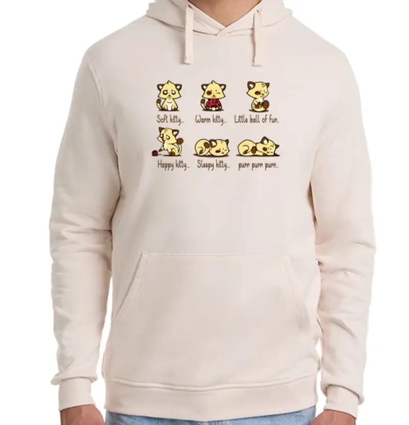 Felpa unisex con cappuccio gattino morbido