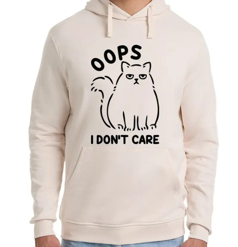 Felpa unisex con cappuccio gatto divertente