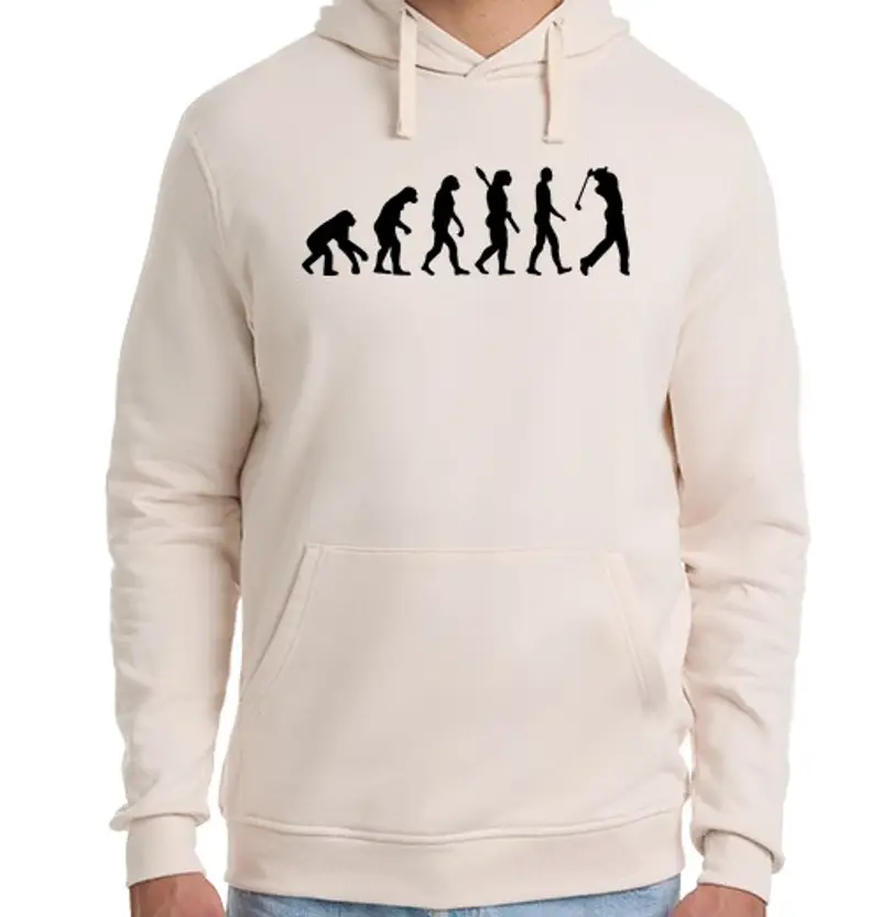Felpa unisex con cappuccio giocatore di golf di evoluzione
