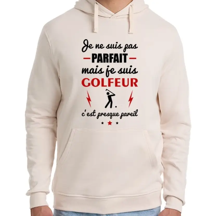 Felpa unisex con cappuccio golfista non perfetto