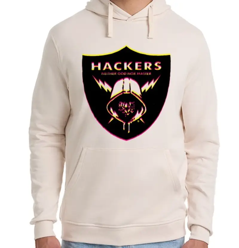 Felpa unisex con cappuccio hacker s - né dio né più