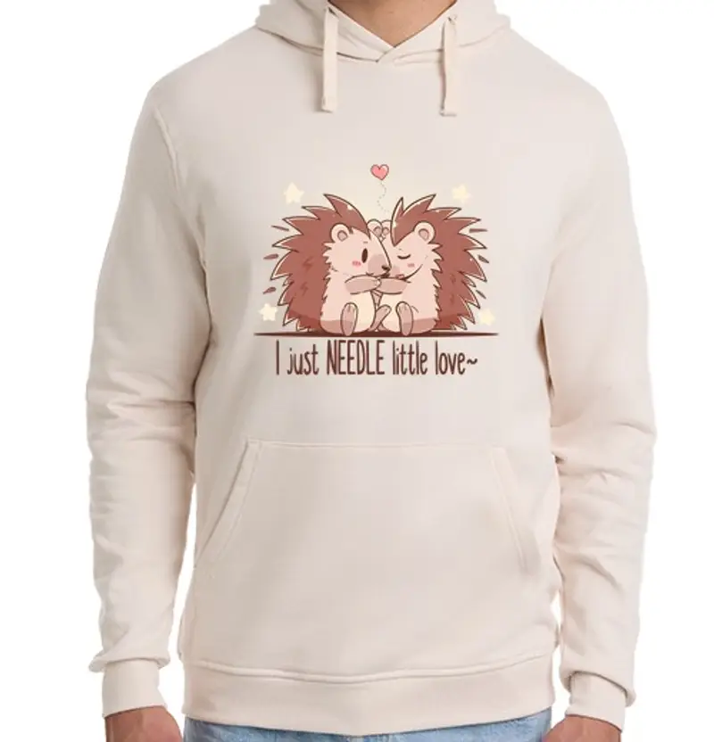 Felpa unisex con cappuccio ho solo ago piccolo amore - riccio