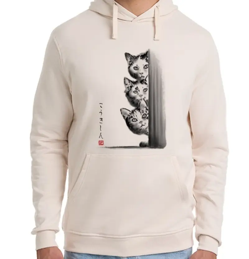 Felpa unisex con cappuccio i three curiosi