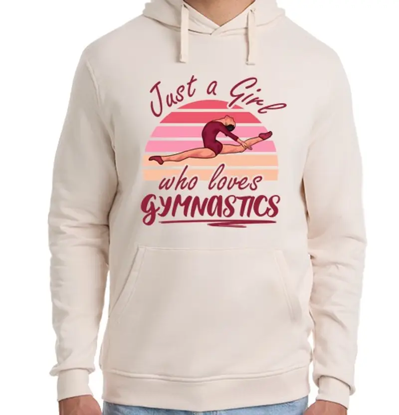 Felpa unisex con cappuccio Just a Girl Who Loves Gymnastics