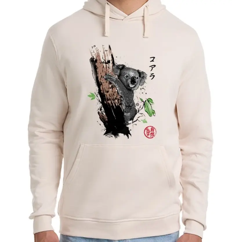 Felpa unisex con cappuccio koala selvaggio