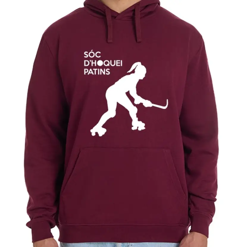 Felpa unisex con cappuccio l39 skate a rotelle è femmina bianca