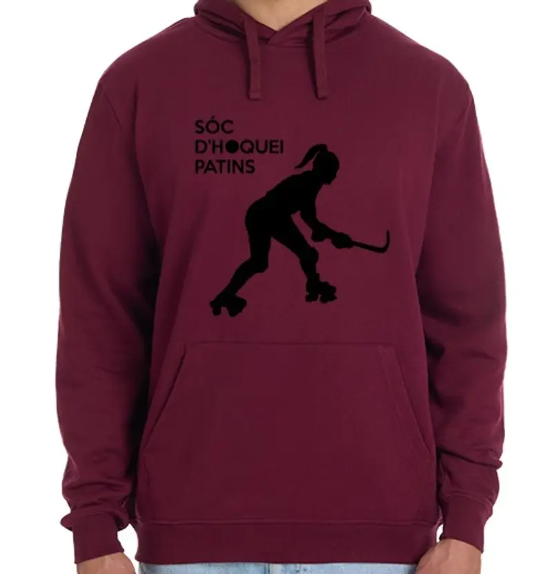 Felpa unisex con cappuccio l39hockey a rotelle è skate black