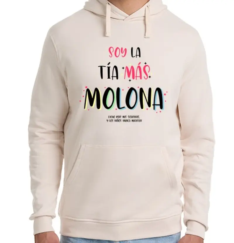 Felpa unisex con cappuccio la zia cool di