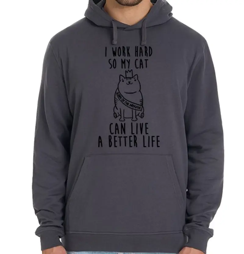 Felpa unisex con cappuccio lavoro per il mio gatto