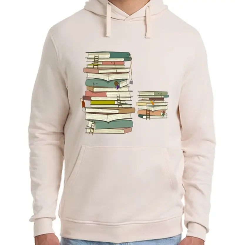 Felpa unisex con cappuccio libri