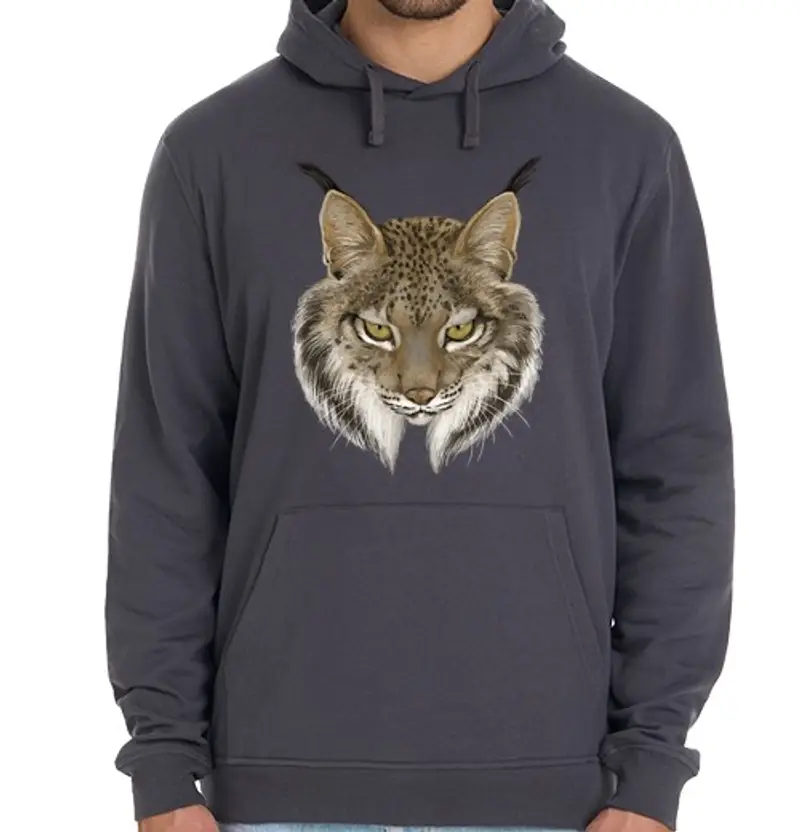 Felpa unisex con cappuccio lince iberica 2