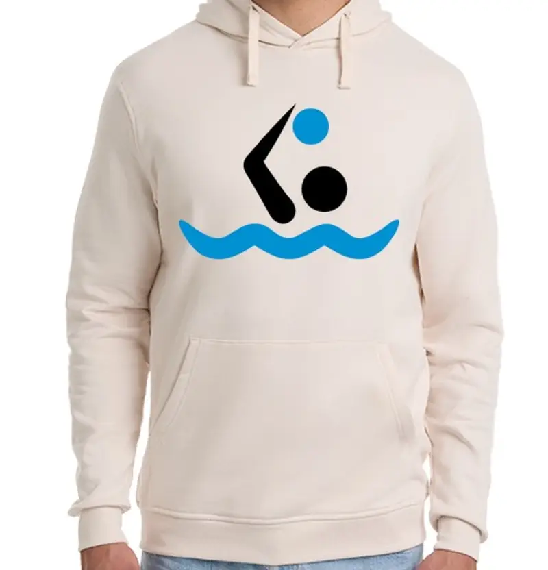 Felpa unisex con cappuccio logo pallanuoto